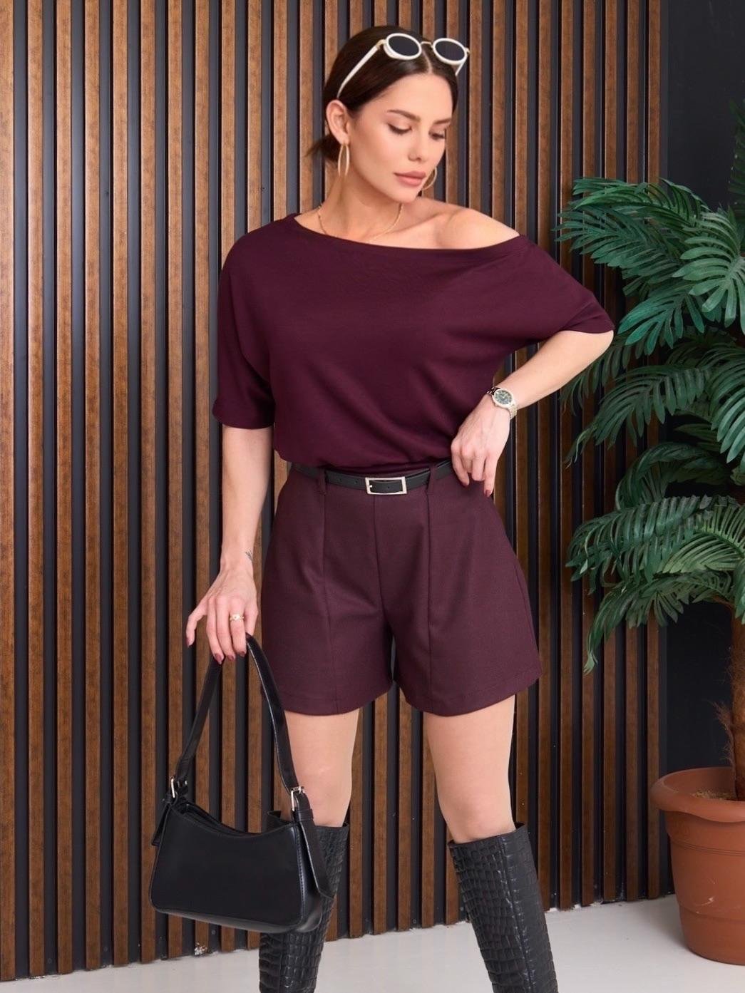 Modal Kumaş Yarasakol Tek Omuz Düşük Bluz - Görsel 2