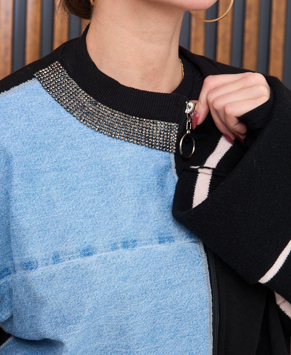 Taş ve Kot Tasarım Hırka - Görsel 3