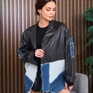 Kot Parça Detay Deri Görünüm Tasarım Ceket